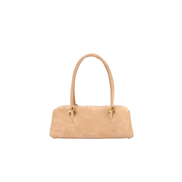 SIMKHAI Devon Suede Shoulder Bag in Light Camel