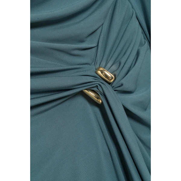 Eleanora Draped Jersey Gown in Storm - Image 6