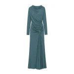 SIMKHAI Eleanora Draped Jersey Gown in Storm