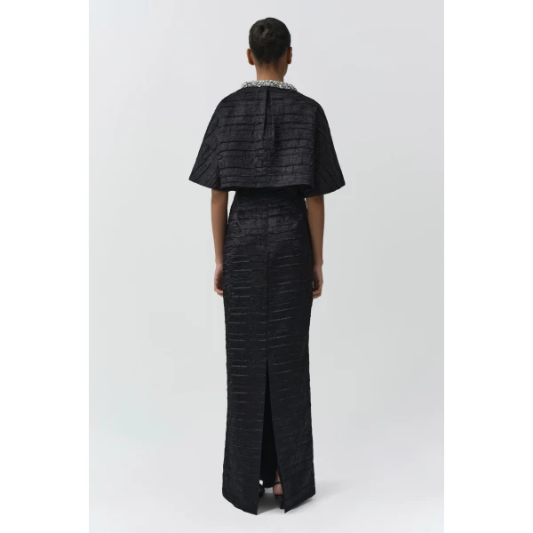 Elvessa Embellished Satin Jacket in Black - Image 5