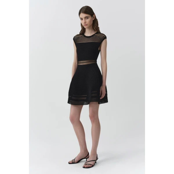 Esri Knit Mini Dress in Black - Image 5