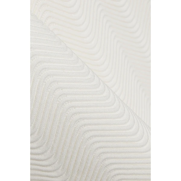 Evalynn Wavy Knit Mini Dress in Ivory - Image 6