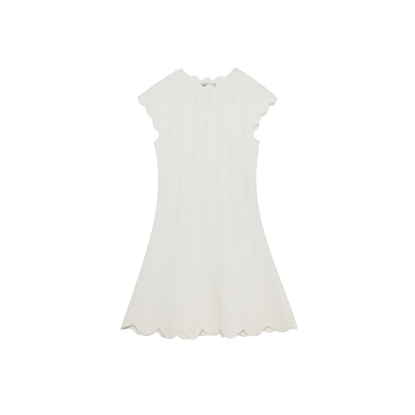 SIMKHAI Evalynn Wavy Knit Mini Dress in Ivory