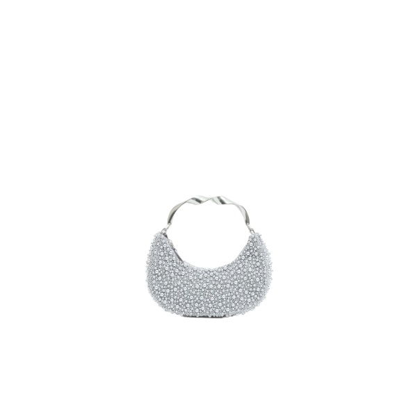 SIMKHAI Evelyn Beaded Crescent Bag in Silver