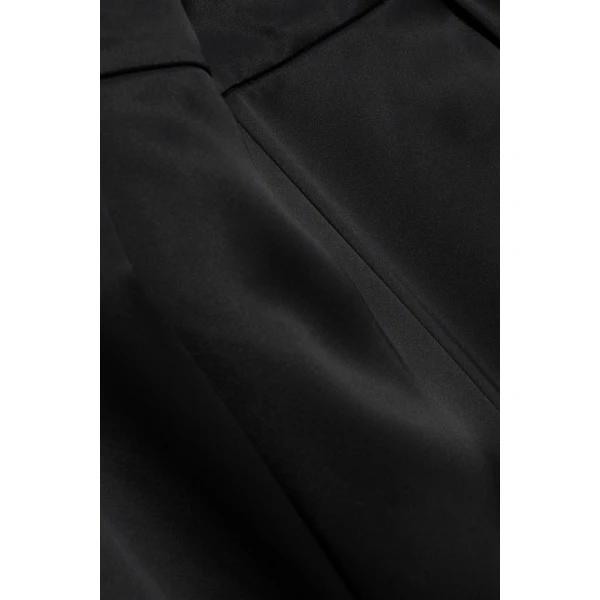 Faye Satin Side Slit Pant in Black - Image 6