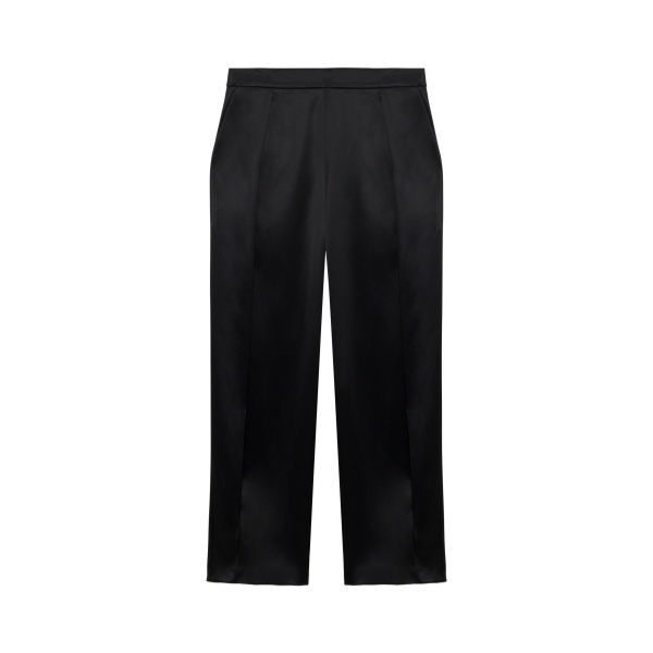 SIMKHAI Faye Satin Side Slit Pant in Black