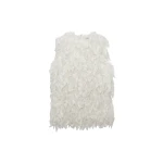 SIMKHAI Fei Feathery Satin Top in Ivory