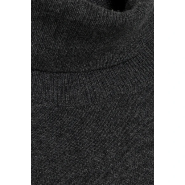 Fenwick Cashmere Turtleneck in Charcoal Melange - Image 6