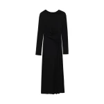 SIMKHAI Ferrera Draped Jersey Midi Dress in Black