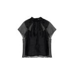 SIMKHAI Feyre Organza Top in Black