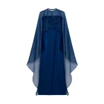 SIMKHAI Fiora Organza Cape Gown in Ink