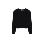 SIMKHAI Frida Silk Georgette Top in Black