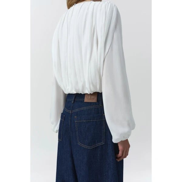 Frida Silk Georgette Top in Ivory - Image 6