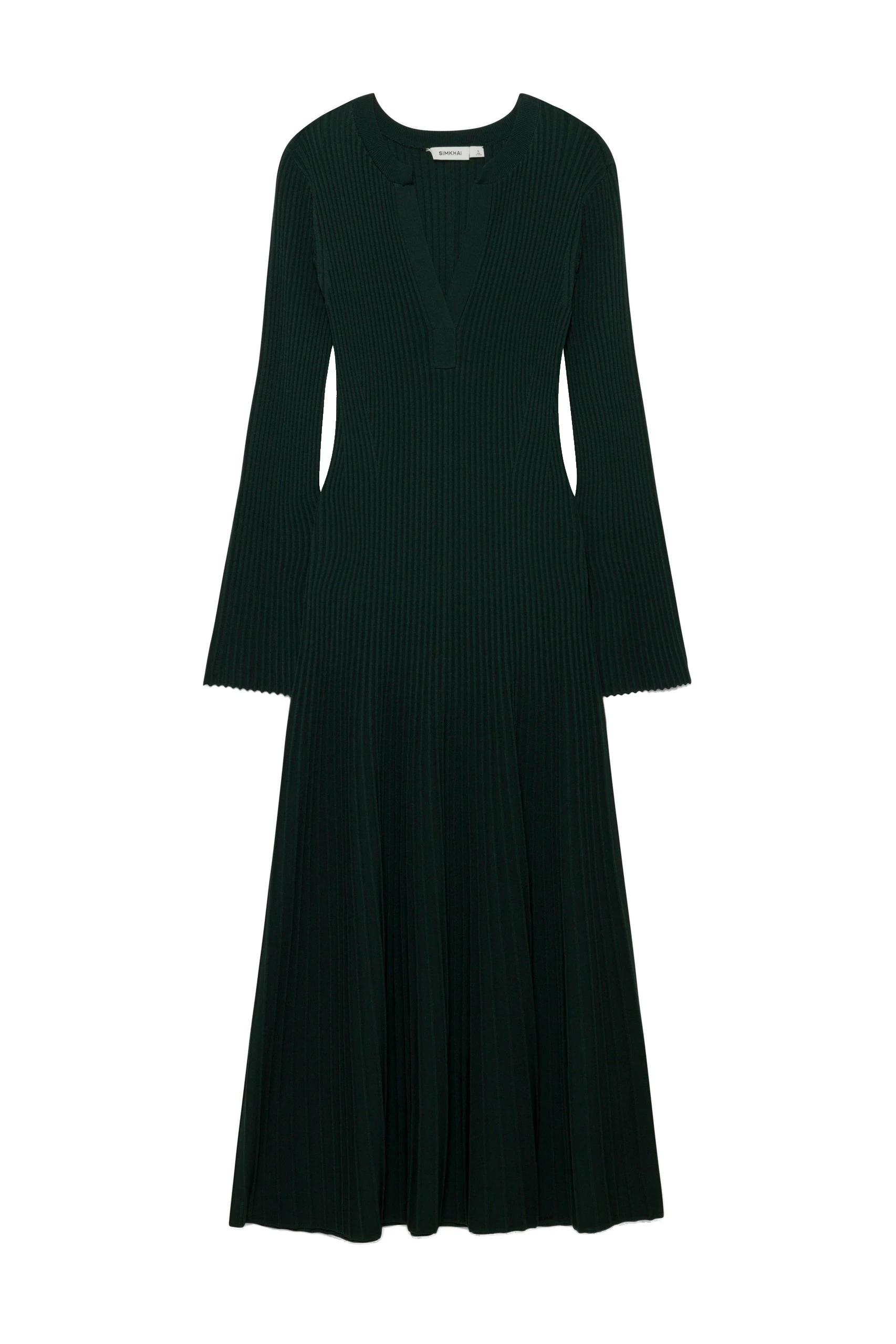SIMKHAI Genna Compact Knit Midi Dress in Everglade SIMKHAI Genna Compact Knit Midi Dress in Everglade