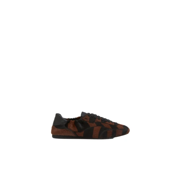 Georgie Calf Hair Sneaker in Cacao Multi