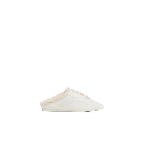 Georgie Shearling Slip-On Sneaker in Alabaster Ecru