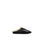 SIMKHAI Georgie Shearling Slip-On Sneaker in Black Ecru