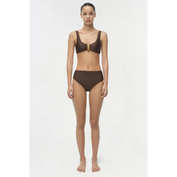 Gracie Shell Bikini Bottom in Chocolate - Image 6