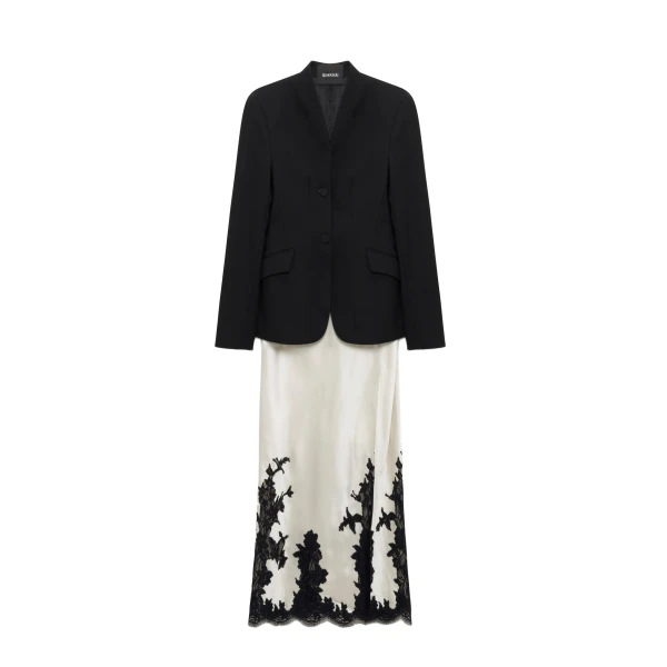 Hagar Blazer Gown in Black Multi