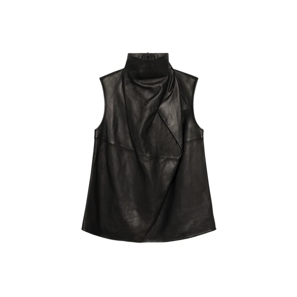Halley Leather Top in Black