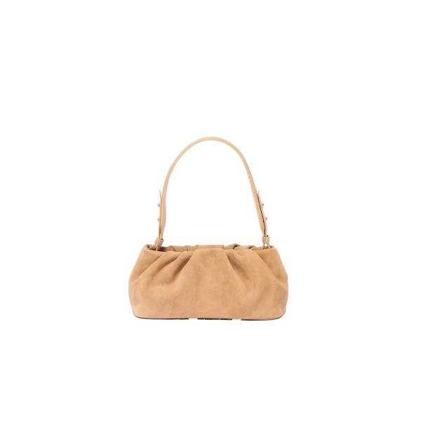 SIMKHAI Harlow Suede Shoulder Bag in Light Camel