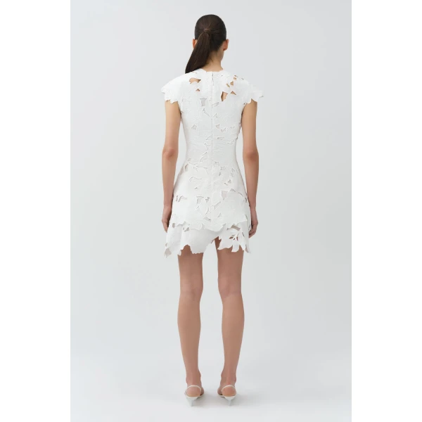 SIMKHAI Holloway Embroidered Mini Dress in White