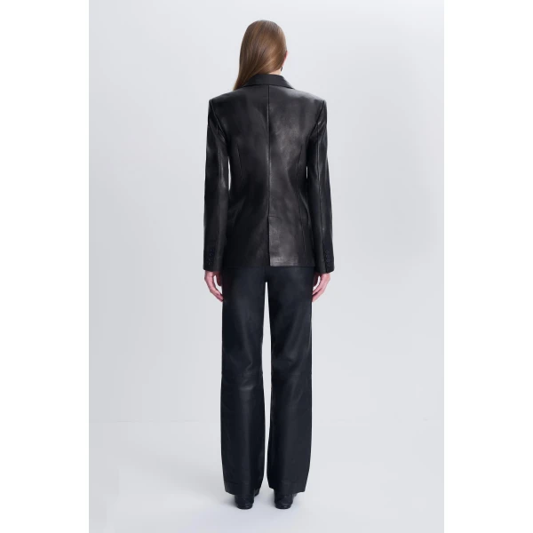 Iressa Leather Blazer in Black - Image 5