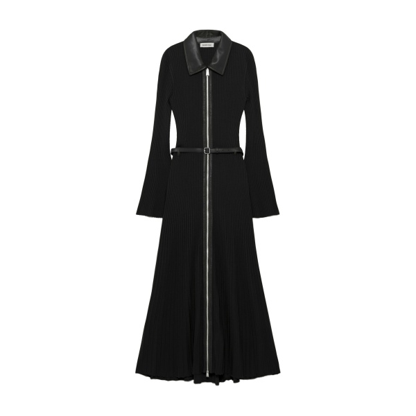 SIMKHAI Ismelle Collared Knit Midi Dress in Black