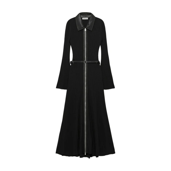 Ismelle Collared Knit Midi Dress in Black