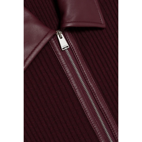Ismelle Collared Knit Midi Dress in Fig - Image 6