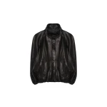 SIMKHAI Jada Leather Cape Jacket in Black