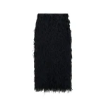 SIMKHAI Jade Fringe Jacquard Midi Skirt in Black