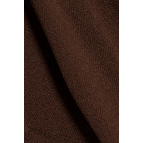 Janese Off Shoulder Knit Midi Dress in Chocolate - Image 6