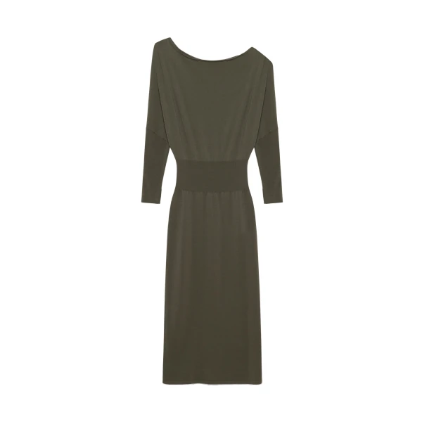 Janese Off Shoulder Knit Midi Dress in Sea Turtle