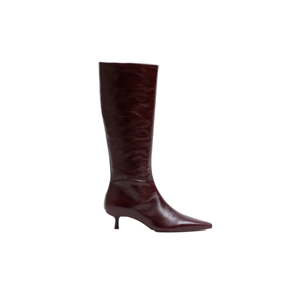 SIMKHAI Janine Leather Knee High Boot in Fig