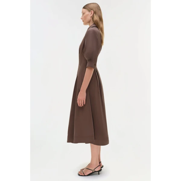 Jazz Cotton Midi Dress in Chocolate - Image 5