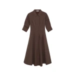 SIMKHAI Jazz Cotton Midi Dress in Chocolate