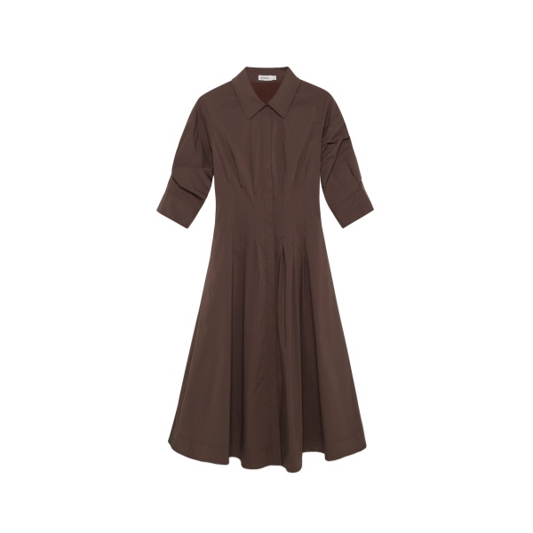 SIMKHAI Jazz Cotton Midi Dress in Chocolate