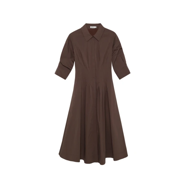 Jazz Cotton Midi Dress in Chocolate