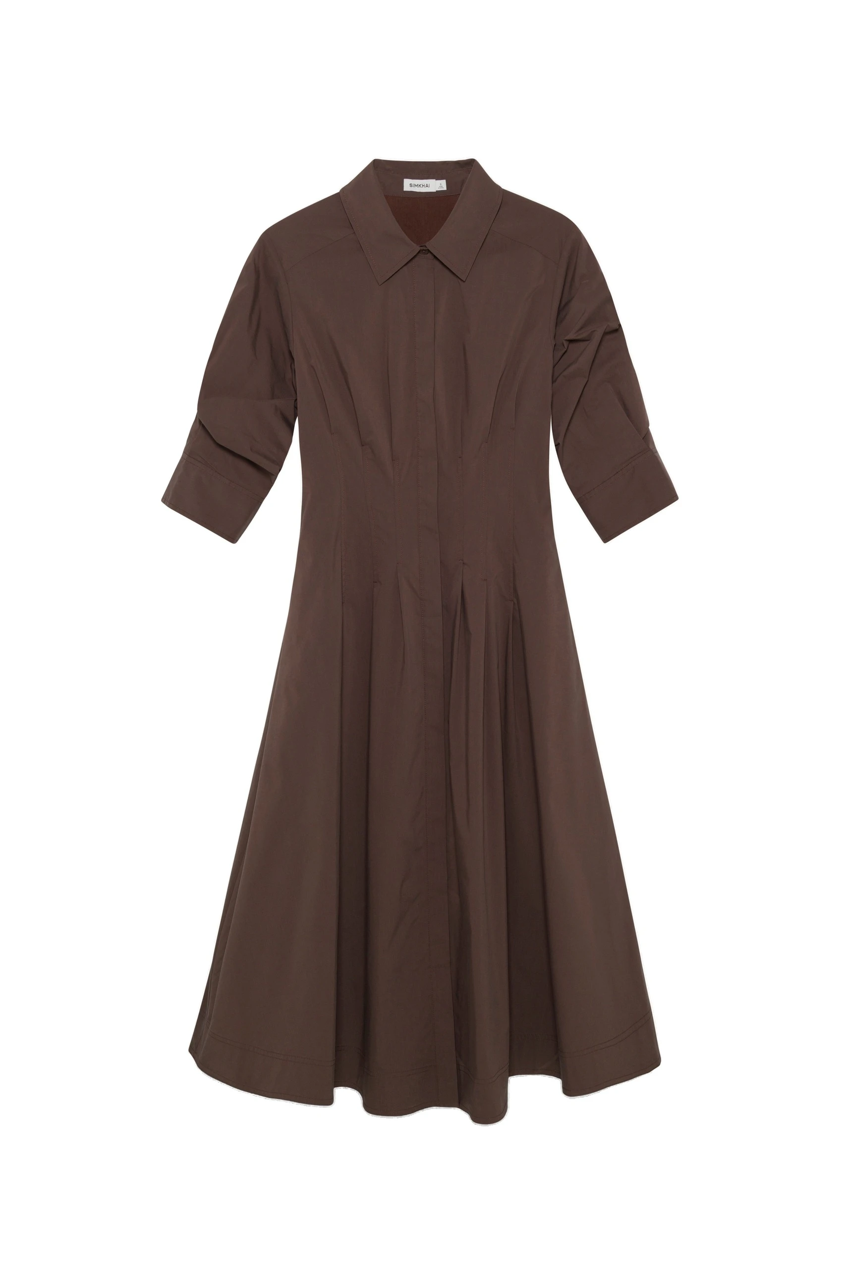 SIMKHAI Jazz Cotton Midi Dress in Chocolate SIMKHAI Jazz Cotton Midi Dress in Chocolate