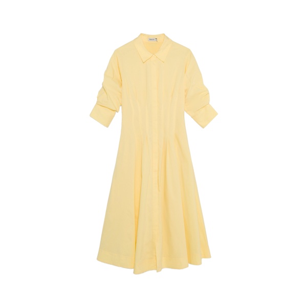 SIMKHAI Jazz Cotton Pintuck Midi Dress in Buttercream