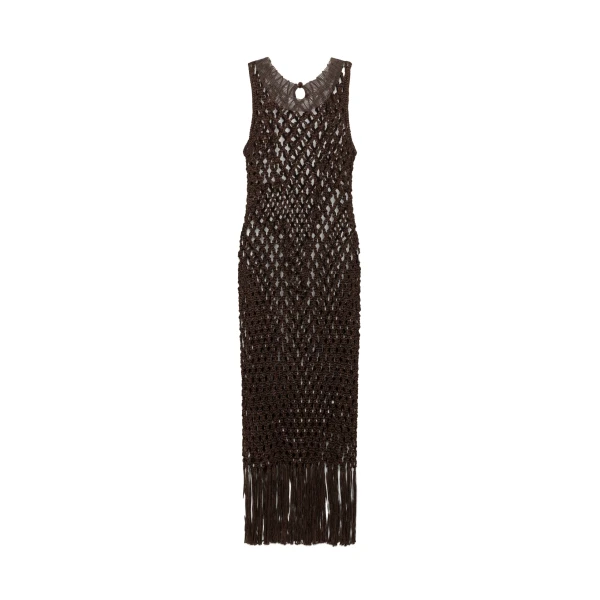 Jensen Macrame Midi Dress in Chocolate