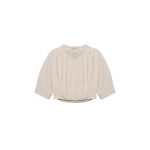 SIMKHAI Jess Pleated Cotton Faille Jacket in Stone