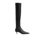 SIMKHAI Joni Stretch Leather Over The Knee Boot in Black