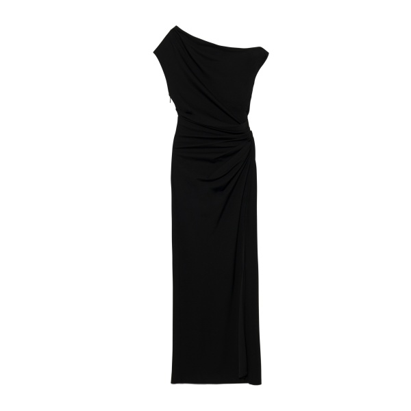 SIMKHAI Josefine Draped Midi Dress in Black