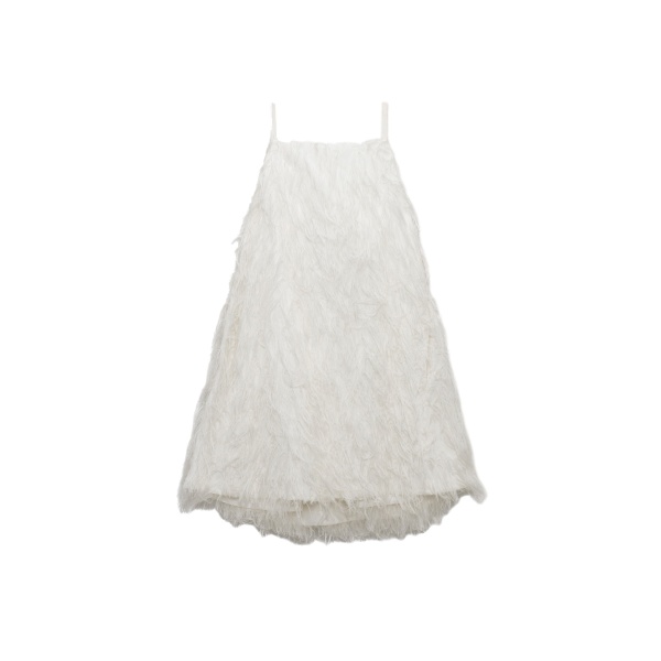 SIMKHAI Kalla Fringe Jacquard Mini Dress in Ivory