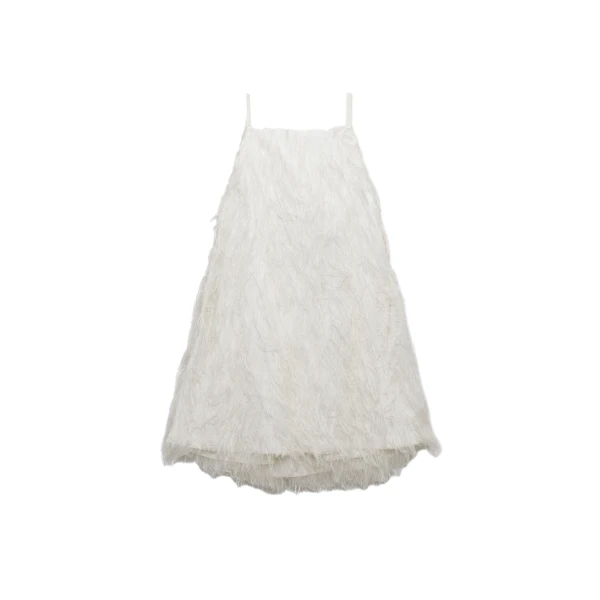 Kalla Fringe Jacquard Mini Dress in Ivory