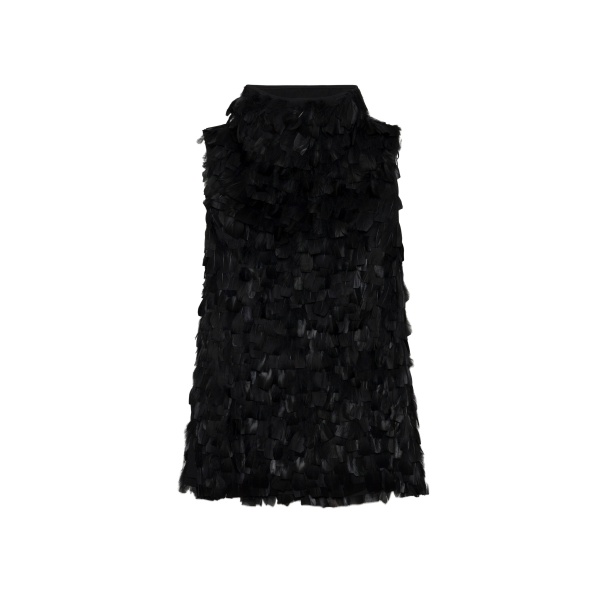 SIMKHAI Karlene Feather Mini Dress in Black