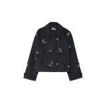 SIMKHAI Katya Embellished Wool Jacket in Dark Charcoal | Jackets | Coveti