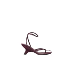 SIMKHAI Kelsey Suede Strappy Wedge in Fig